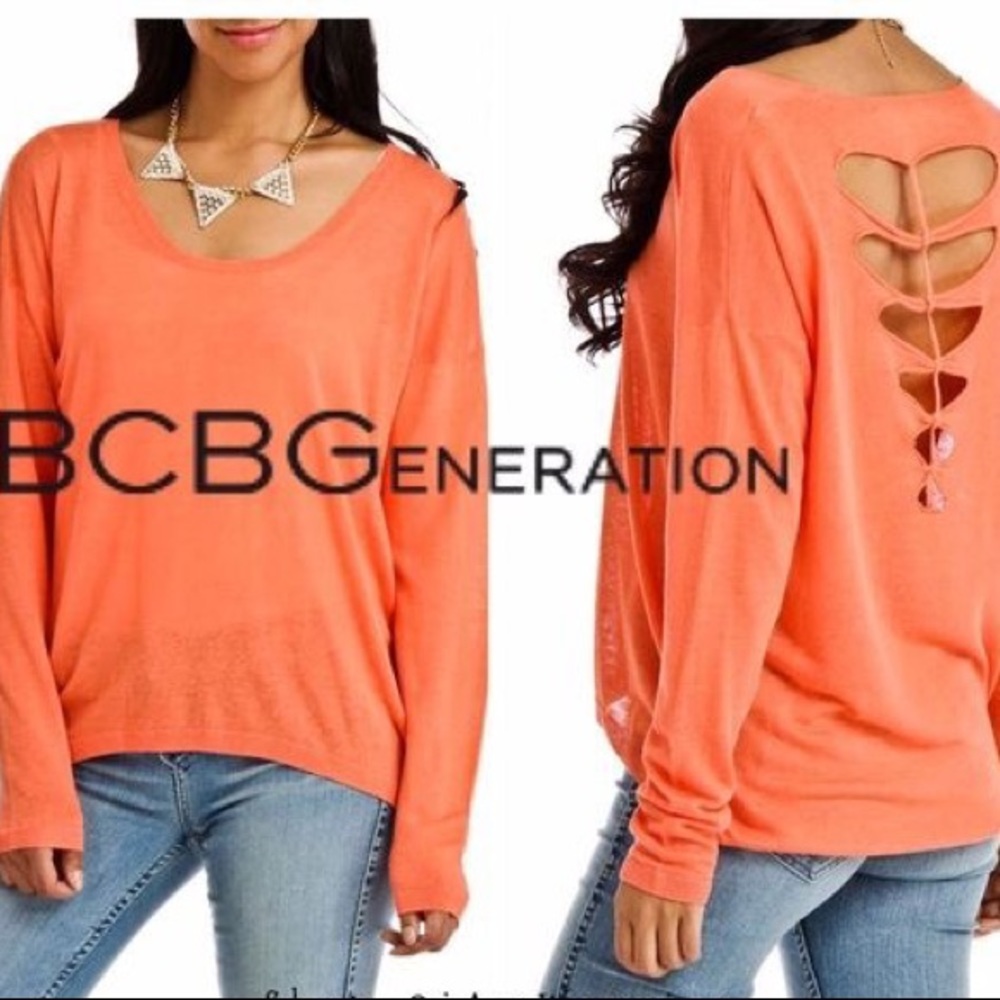 Bcbgeneration orange long sleeve sweater NWT